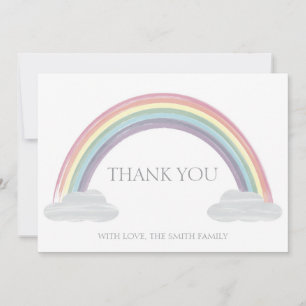 Pastel Rainbow Dankeschön-Karte Einladung