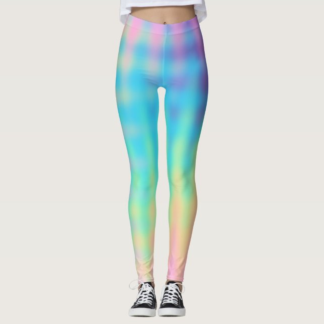 Pastel Rainbow Design Leggings (Vorderseite)