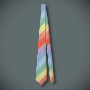 Pastel Rainbow Diagonal Streifen Krawatte