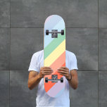 Pastel Rainbow Diagonal Streifen Skateboard<br><div class="desc">Ein Skateboard mit diagonal pastellfarbenen Regenbogenstreifen: Eine gute Geschenkidee für einen Freund,  der Lieben macht!</div>