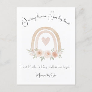 Pastel Rainbow Erster Muttertag Postkarte