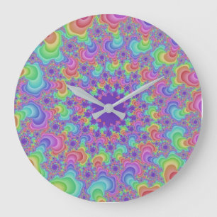 Pastel Rainbow Eye Große Wanduhr
