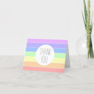 Pastel Rainbow Farbige Streifen Dankeskarte