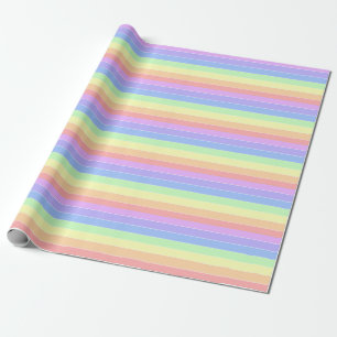 Pastel Rainbow Farbige Streifen  Geschenkpapier