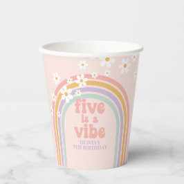 Pastel rainbow Five ist ein Vibe 5. Geburtstag Pappbecher