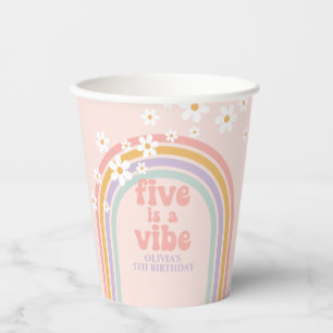 Pastel rainbow Five ist ein Vibe 5. Geburtstag Pappbecher