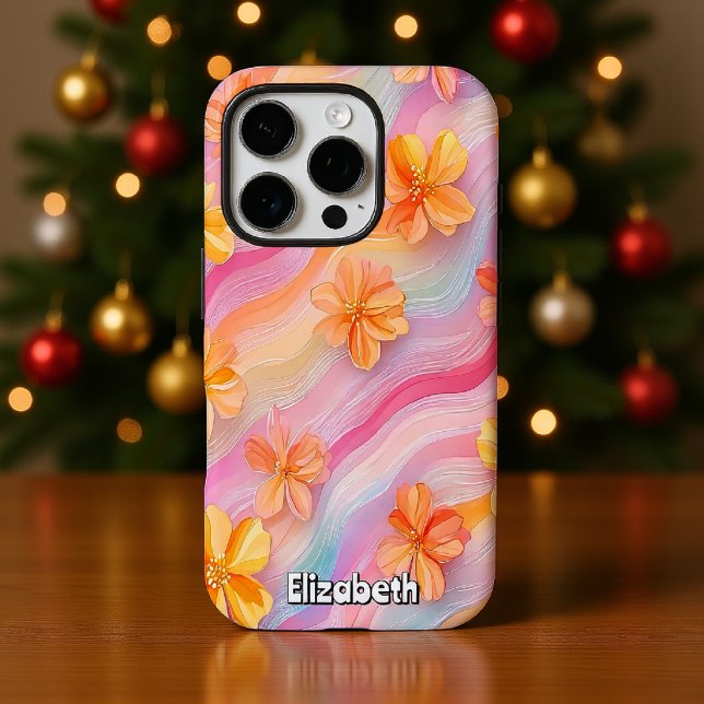 Pastel Rainbow Floral Case-Mate iPhone Hülle (Von Creator hochgeladen)