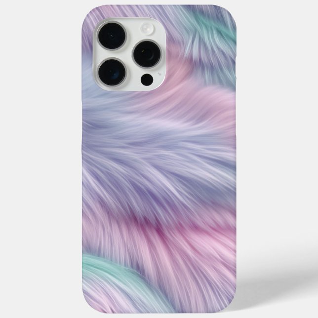 Pastel Rainbow Fur Case-Mate iPhone Hülle (Rückseite)