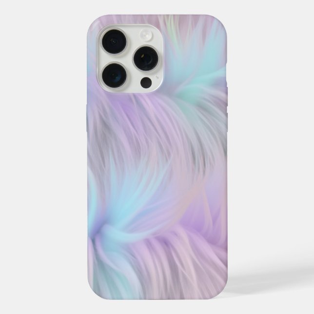 Pastel Rainbow Fur iPhone Hülle (Rückseite)
