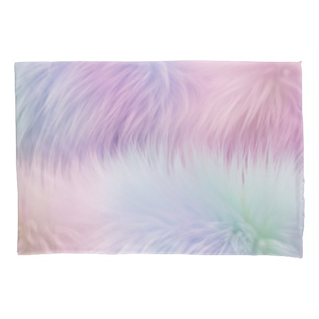 Pastel Rainbow Fur Kissenbezug (Vorderseite)