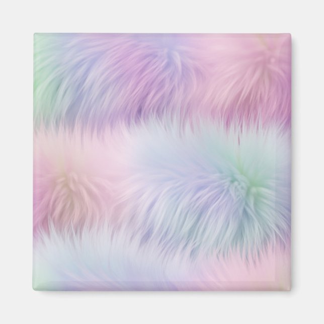 Pastel Rainbow Fur Magnet (Vorne)