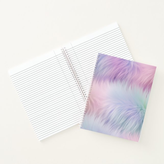 Pastel Rainbow Fur Notizbuch (Innenseite)