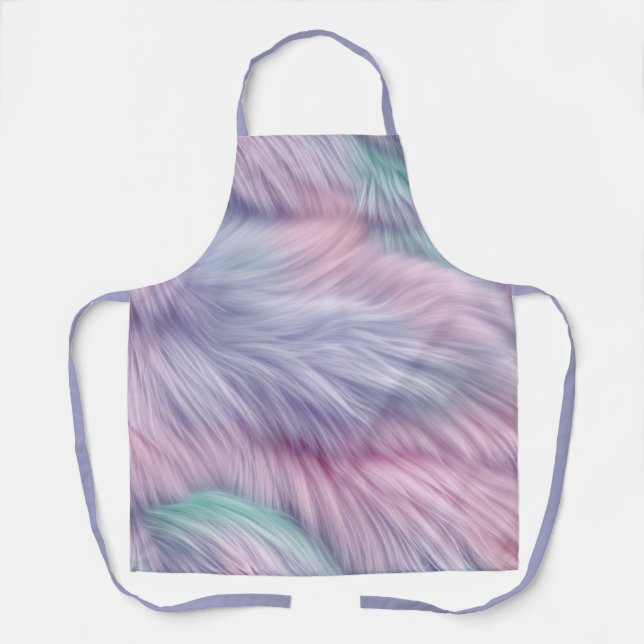 Pastel Rainbow Fur Schürze (Vorderseite)