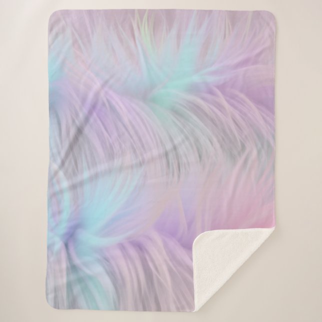 Pastel Rainbow Fur Sherpadecke (Vorderseite)