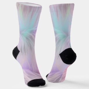 Pastel Rainbow Fur Socken