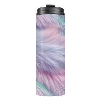 Pastel Rainbow Fur Thermosbecher