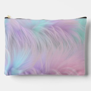 Pastel Rainbow Fur Zubehörtasche