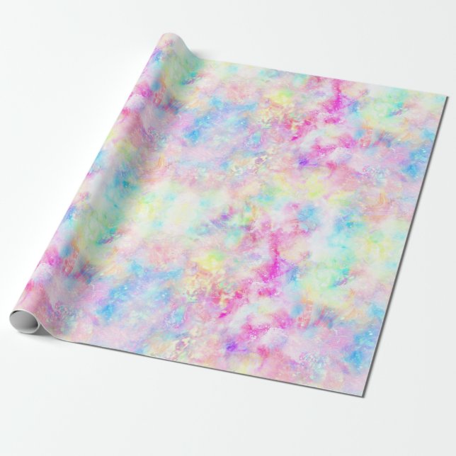 Pastel Rainbow Gefärbte Krawatte Geschenkpapier (Ungerollt)