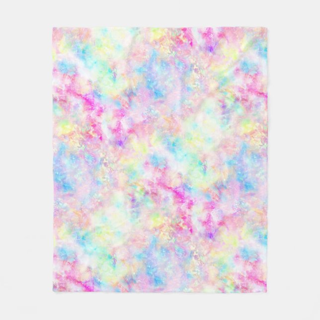 Pastel Rainbow Gefärbte Krawatte Wasserfarbe Fleecedecke (Vorderseite)