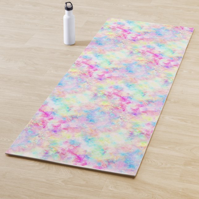 Pastel Rainbow Gefärbte Krawatte Wasserfarbe Yogamatte (Beispiel)