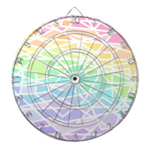 Pastel Rainbow Geometric Dartboard Dartscheibe