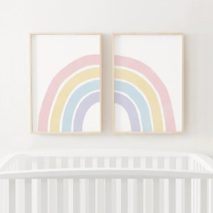 Pastel Rainbow Girl Kinderzimmer Decor Bilderwand Sets