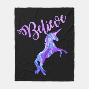 Pastel Rainbow Glauben Unicorn Fleecedecke