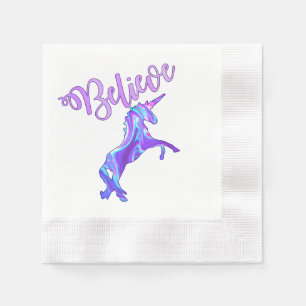 Pastel Rainbow Glauben Unicorn Serviette