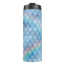 Pastel Rainbow Glitzer Dragon Scale Muster Thermosbecher