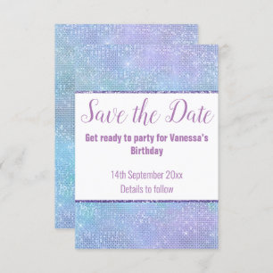 PASTEL RAINBOW GLITZER SAVE THE DATE RSVP-Karte RSVP Karte