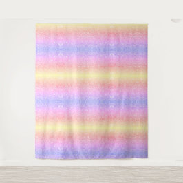 Pastel Rainbow Glitzer Wandteppich