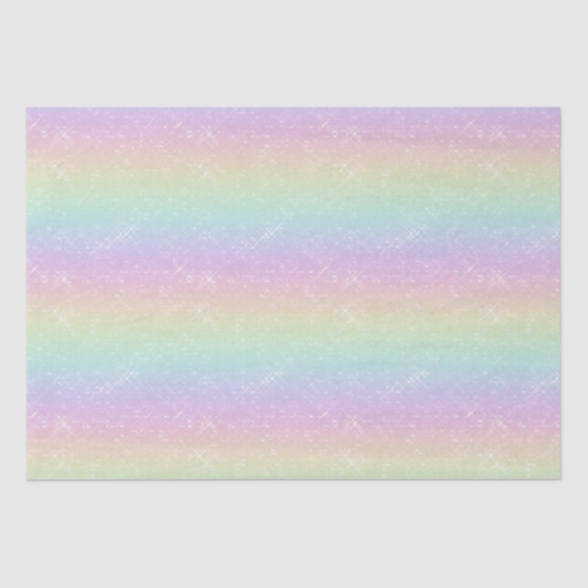 Pastel Rainbow Glitzern Muster Seidenpapier (Vorderseite)