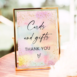 Pastel Rainbow Gold Cards und Geschenke Geburtstag Poster