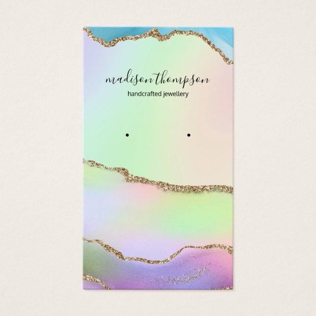 Pastel Rainbow Gold Schmuck Earring Display (Vorderseite)