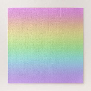 Pastel Rainbow Gradient Challenging Jigsaw Puzzle