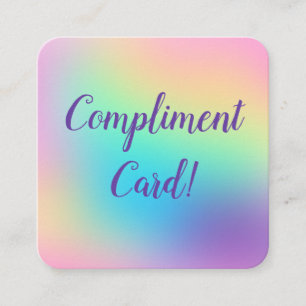 Pastel Rainbow Gradient Complient Cards Quadratische Visitenkarte