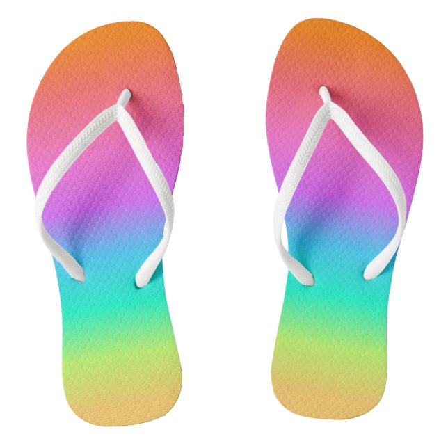 Pastel Rainbow Gradient Flip Flops (Fußbett)