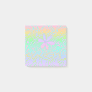 Pastel Rainbow Gradient Floral Post-it Klebezettel