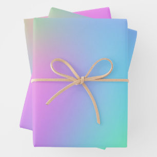Pastel Rainbow Gradient Geschenkpapier Set