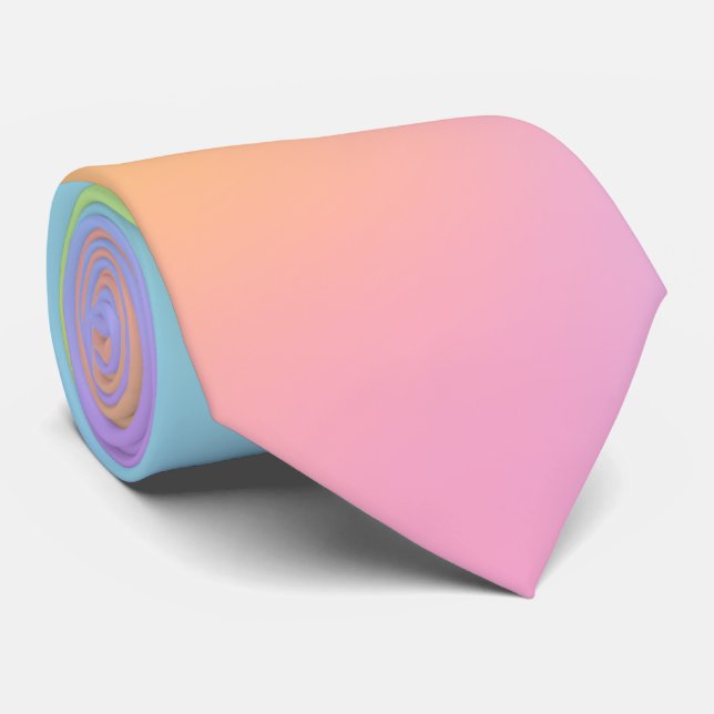 Pastel Rainbow Gradient Neck Tie Krawatte (Gerollt)