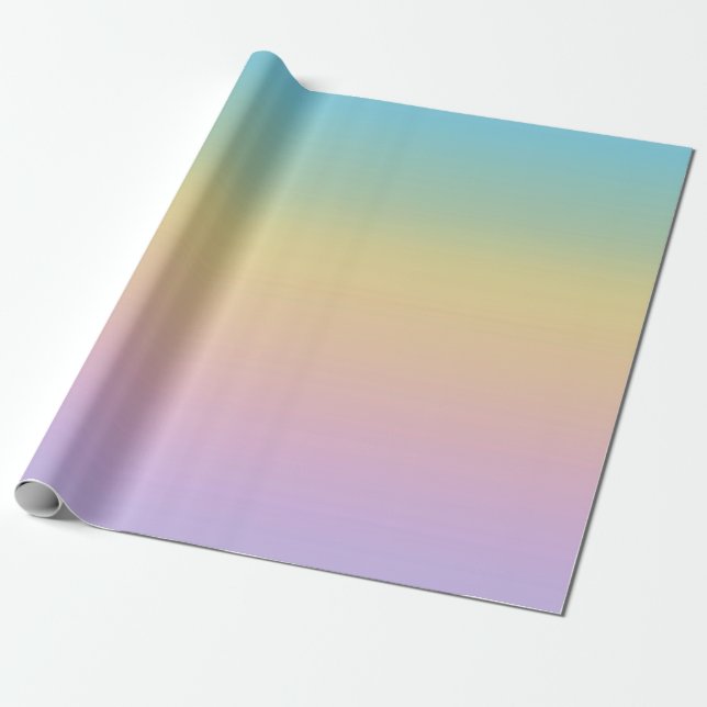 Pastel Rainbow Gradient Ombre Geschenkpapier (Ungerollt)
