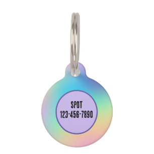 Pastel Rainbow Gradient Pet ID Tag Haustiermarke