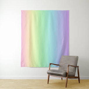 Pastel Rainbow Gradient Wall Tapestes Wandteppich