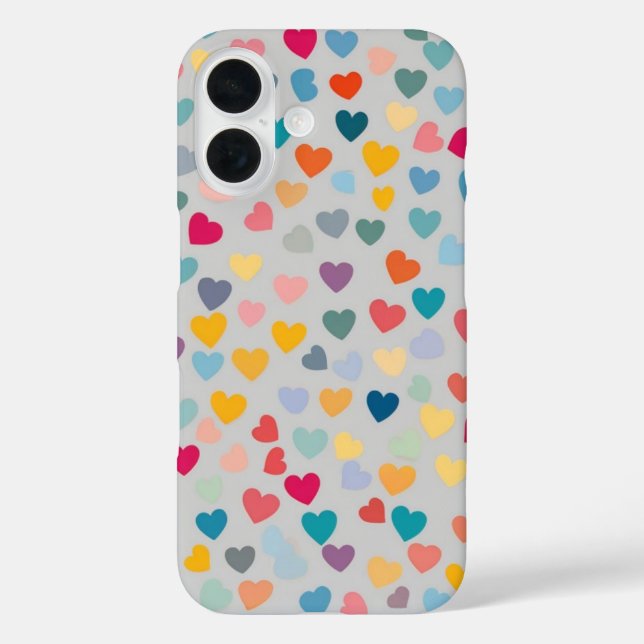Pastel Rainbow Hearts Case-Mate iPhone Hülle (Rückseite)