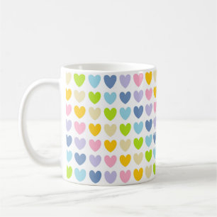 Pastel Rainbow Hearts Kaffeetasse
