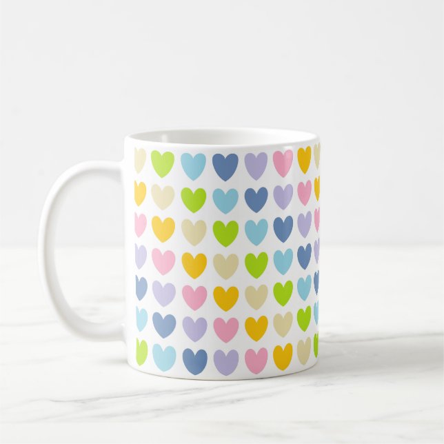 Pastel Rainbow Hearts Kaffeetasse (Links)