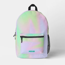 Pastel Rainbow Hologram Watercolor Individuelle Na Bedruckter Rucksack