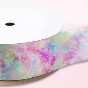 Pastel Rainbow Holographische Gefärbte Krawatte G Satinband