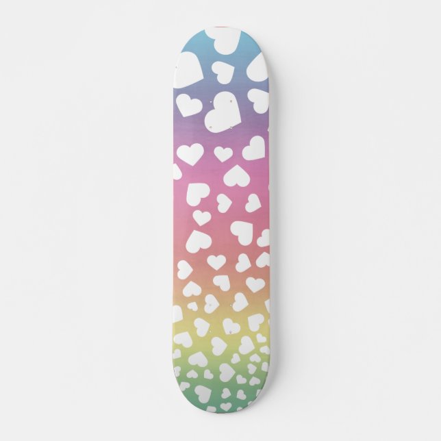 Pastel Rainbow hört für sie Skateboard (Vorne)