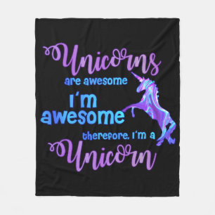 Pastel Rainbow I bin ein Einhorn Fleecedecke